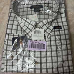 Canyon Ridge Men's White, Black and Gray Plaid Button Down Shirt